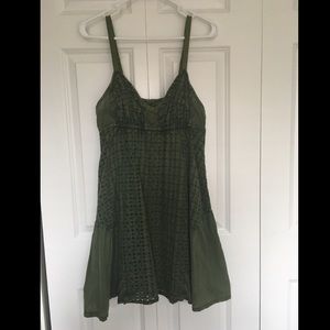 FREE PEOPLE green eyelit dress SIZE 8